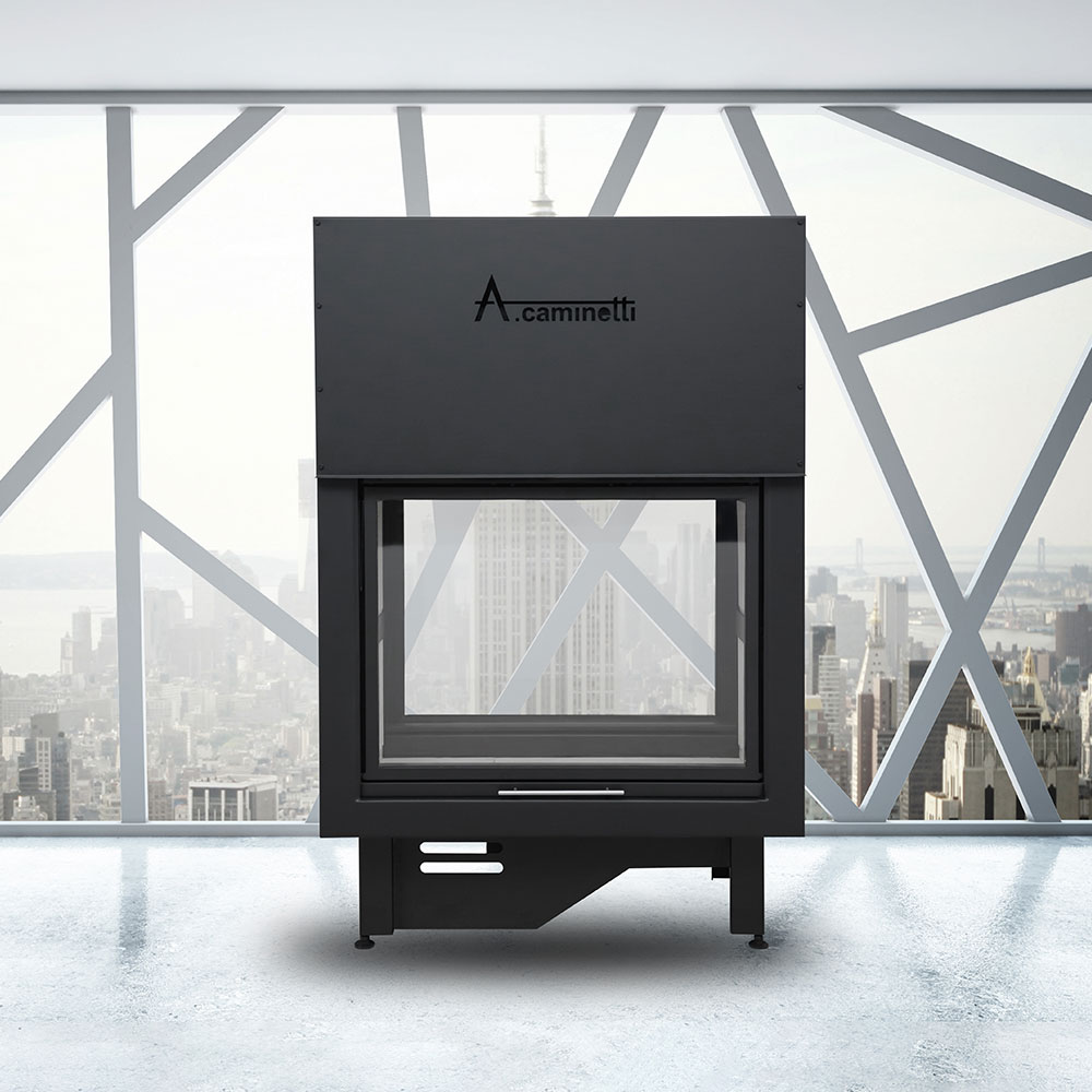 A.Caminetti Premium 90x70 Double Sided Wood Fireplace