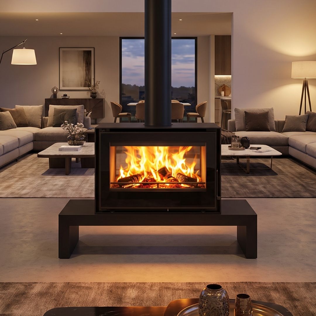 C&A Chama Modular Cristal 98 D Wood Fireplace - Image 2